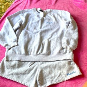 White fox light grey sweatshirt set